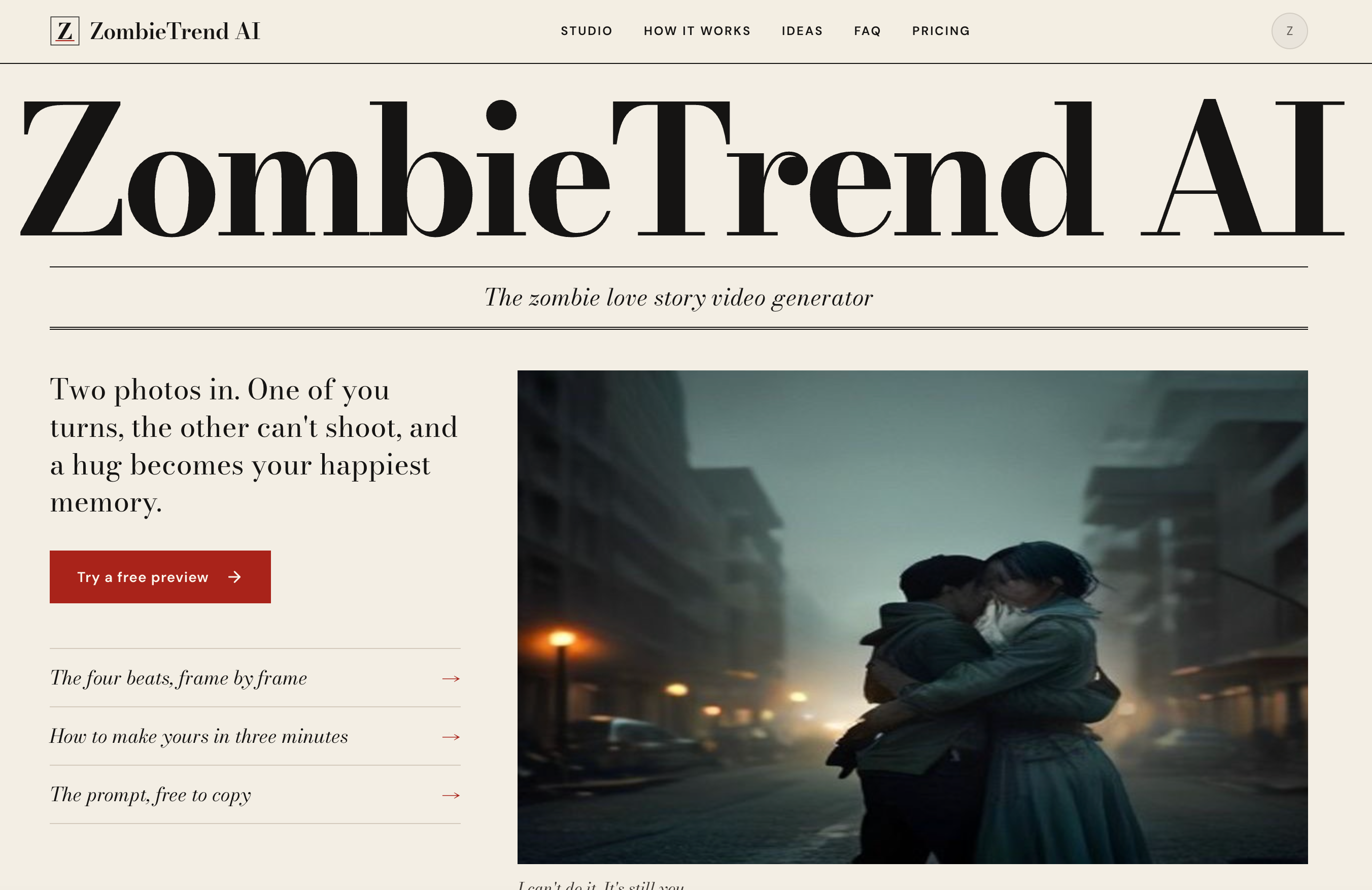 ZombieTrend - AI Zombie Love Story Video